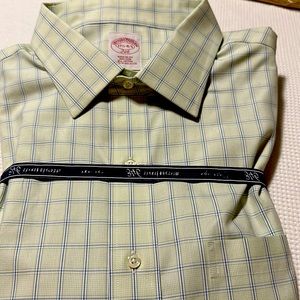 Brooks brothers green plaid dress shirt